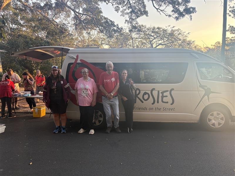 INREACH team at Give Back Thursday with Rosies van